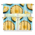 Sliced Pineapple Print 3 Piece Kitchen Curtains