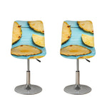 Sliced Pineapple Print Bar Stool Covers