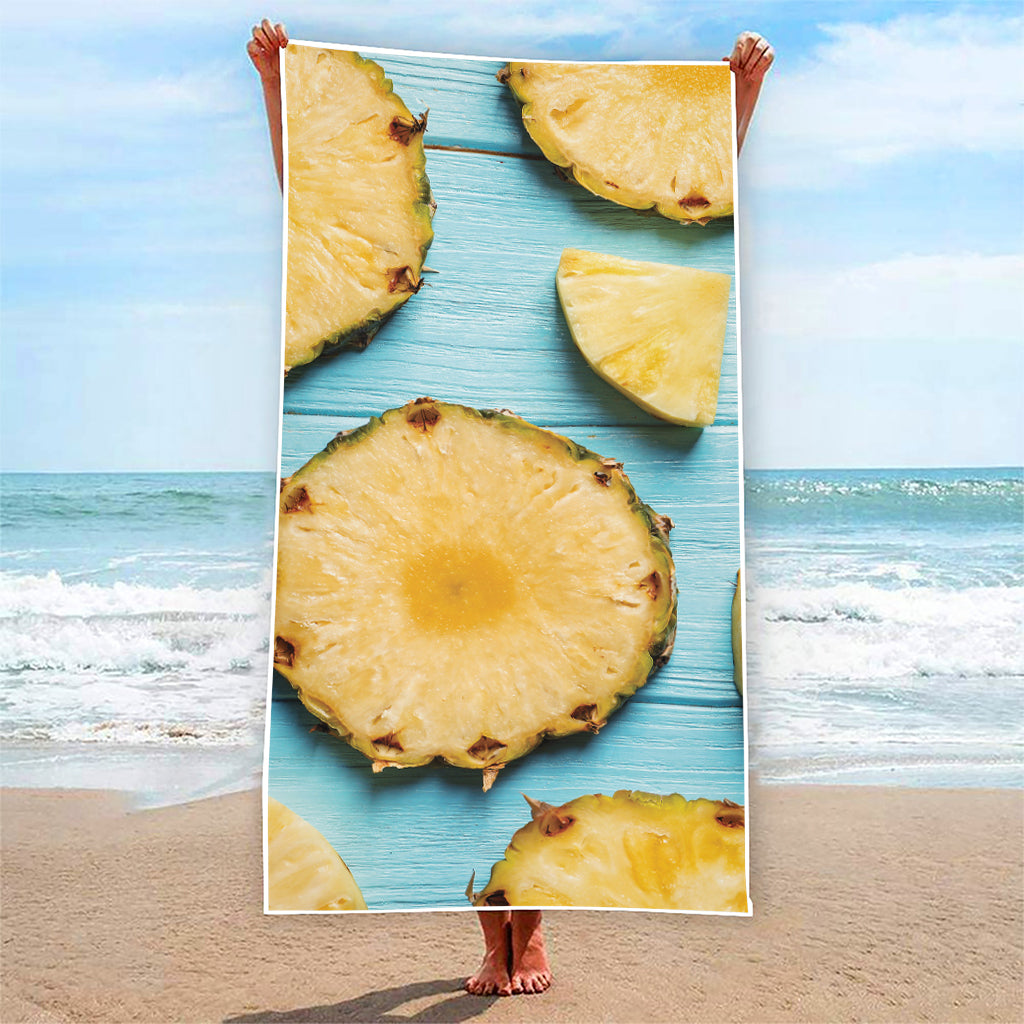 Sliced Pineapple Print Beach Towel