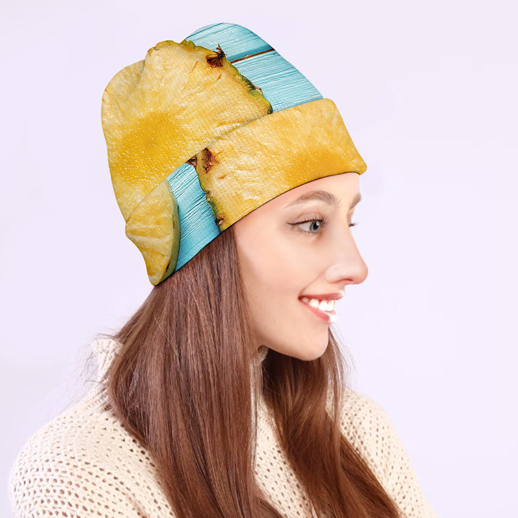 Sliced Pineapple Print Beanie