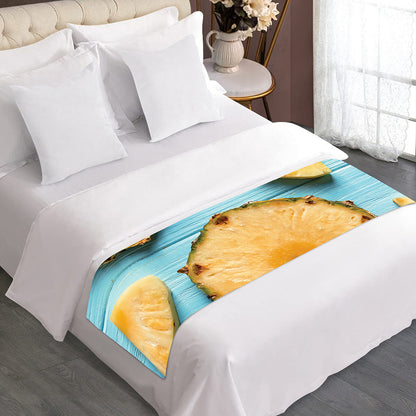 Sliced Pineapple Print Bed Runner