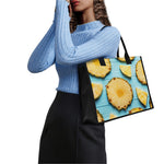 Sliced Pineapple Print Canvas Tote Bag
