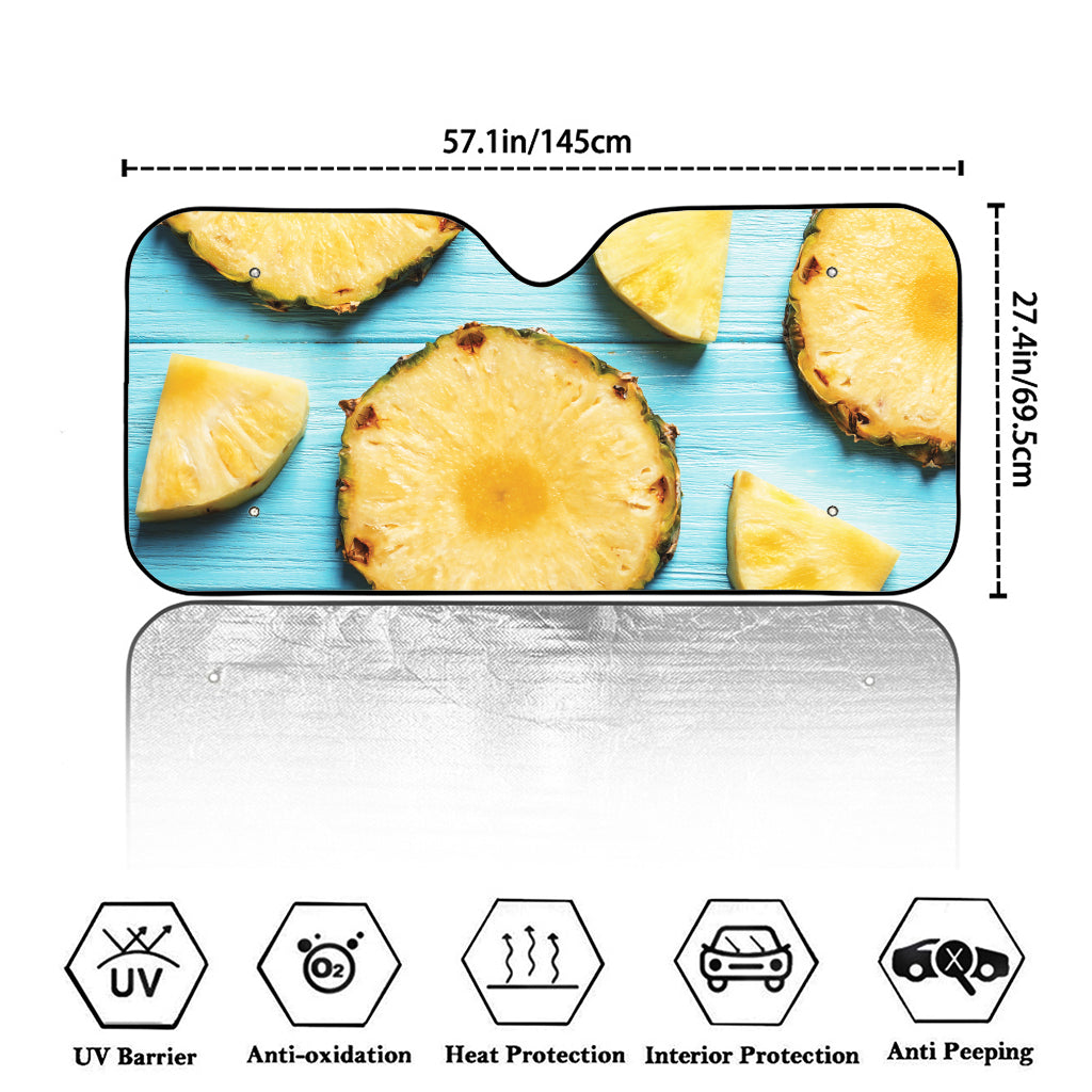 Sliced Pineapple Print Car Windshield Sun Shade