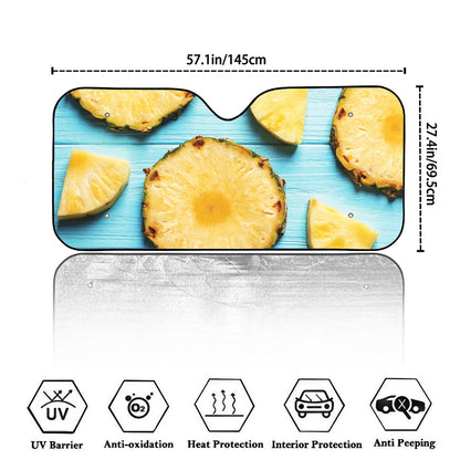 Sliced Pineapple Print Car Windshield Sun Shade