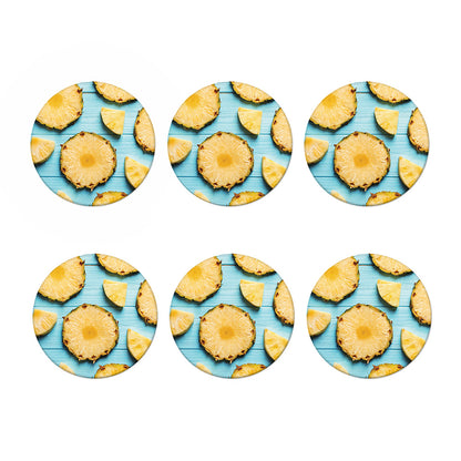 Sliced Pineapple Print Coaster Set