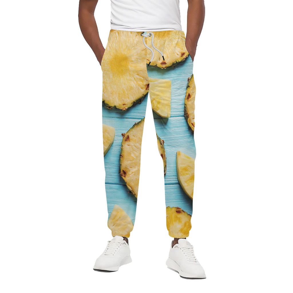 Sliced Pineapple Print Cotton Pants