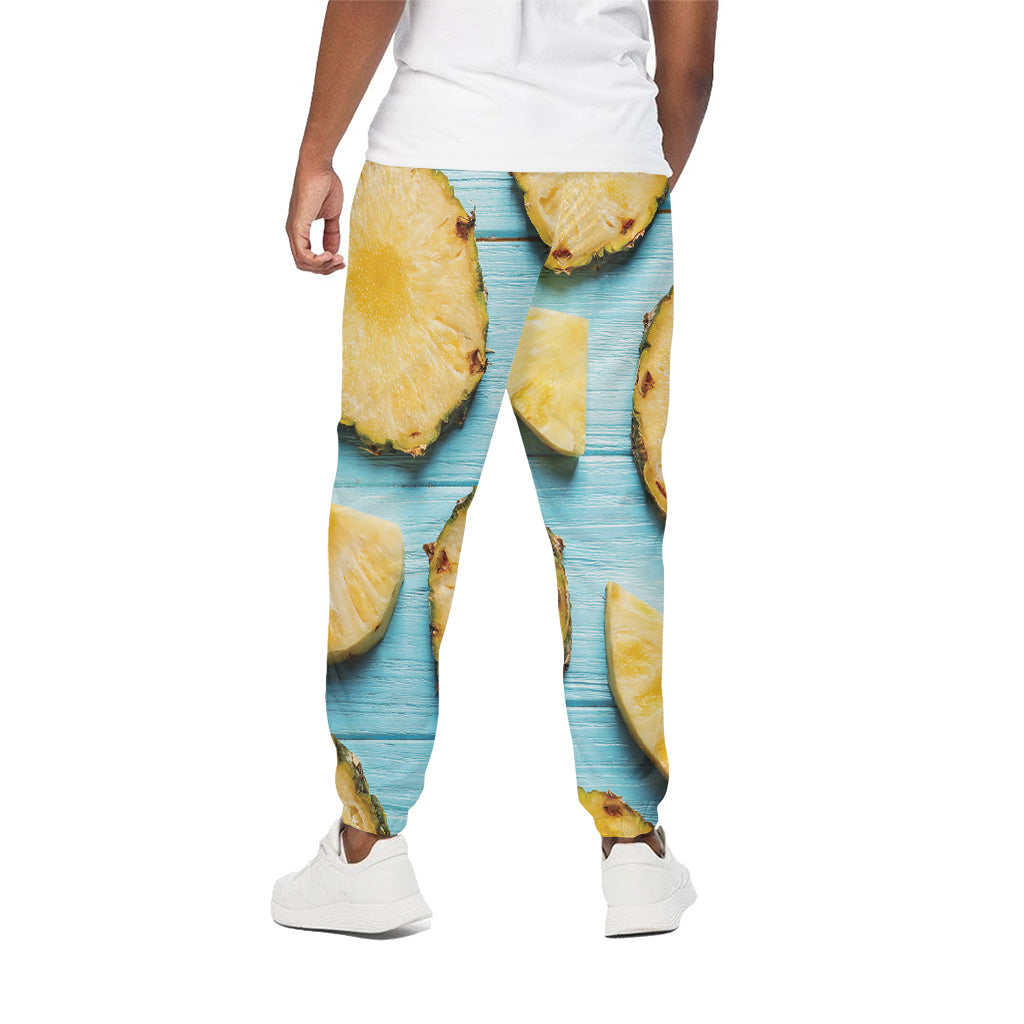 Sliced Pineapple Print Cotton Pants