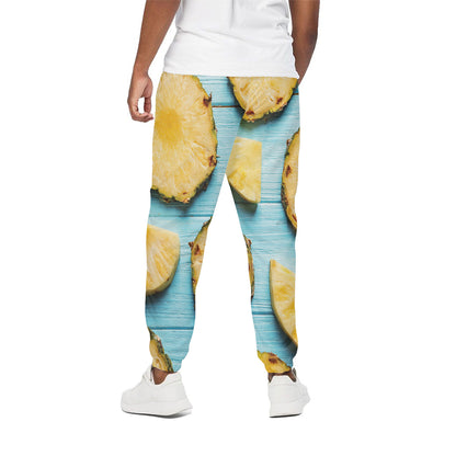 Sliced Pineapple Print Cotton Pants