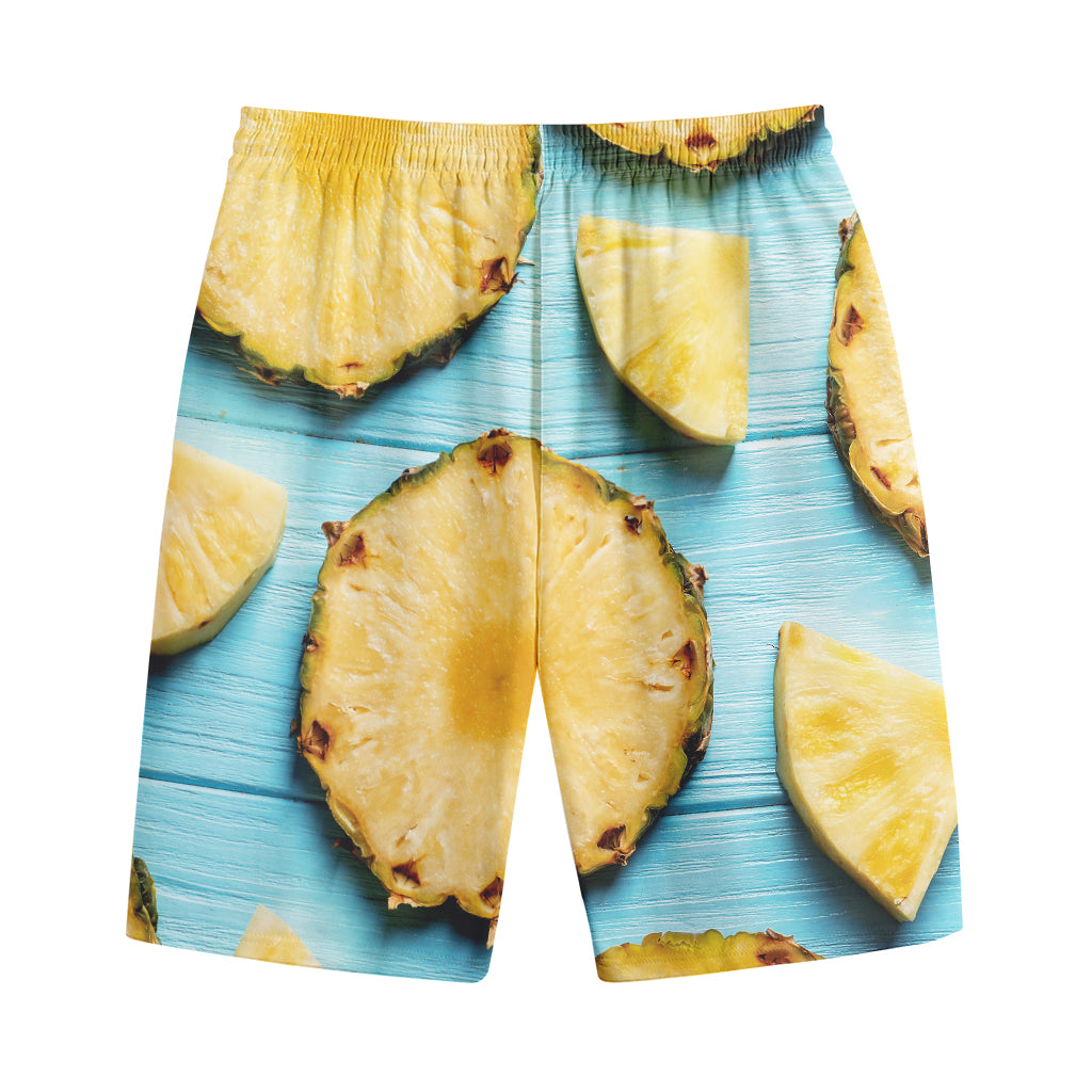 Sliced Pineapple Print Cotton Shorts