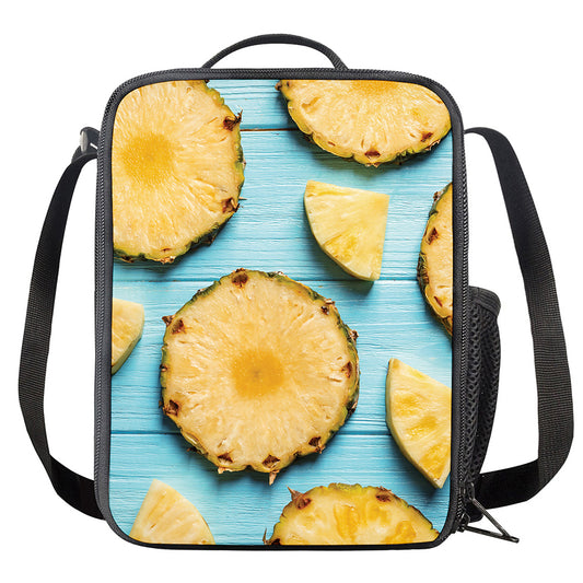 Sliced Pineapple Print Crossbody Lunch Bag