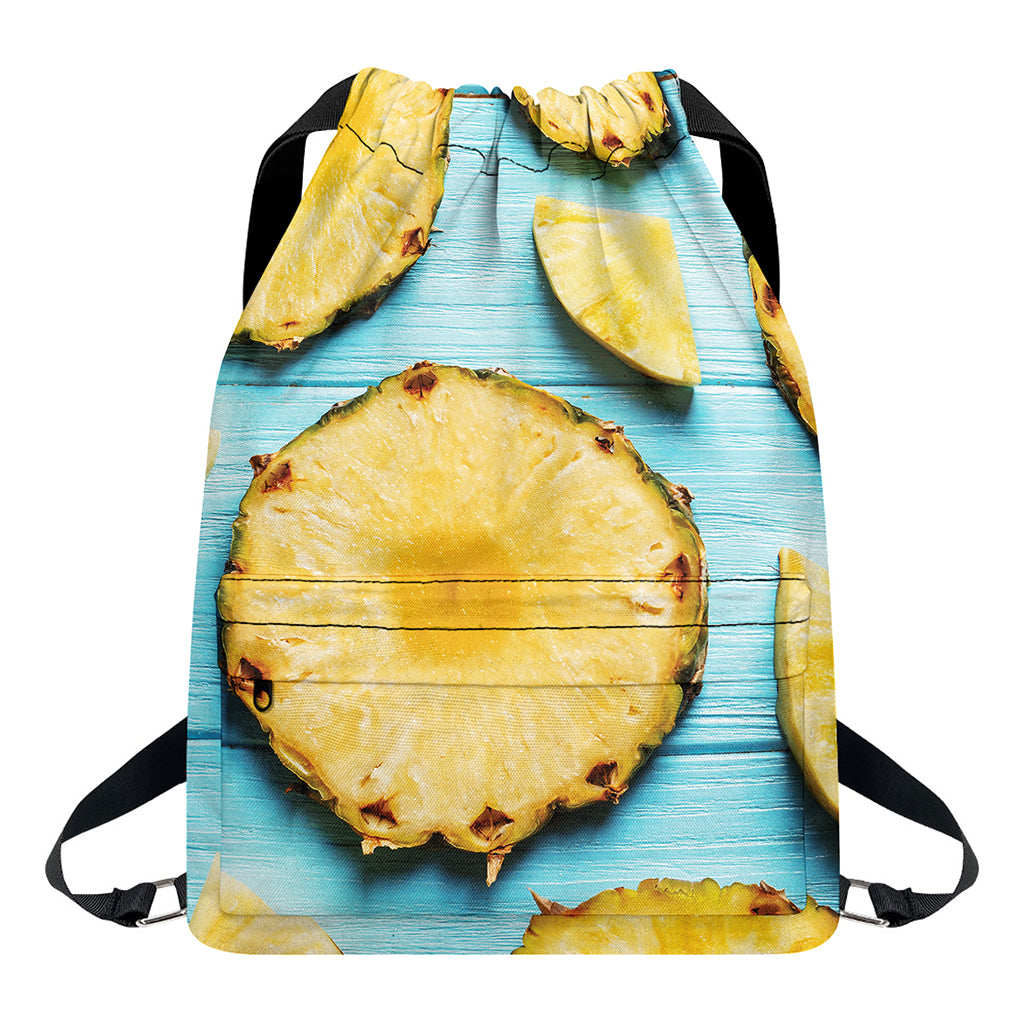 Sliced Pineapple Print Drawstring Backpack