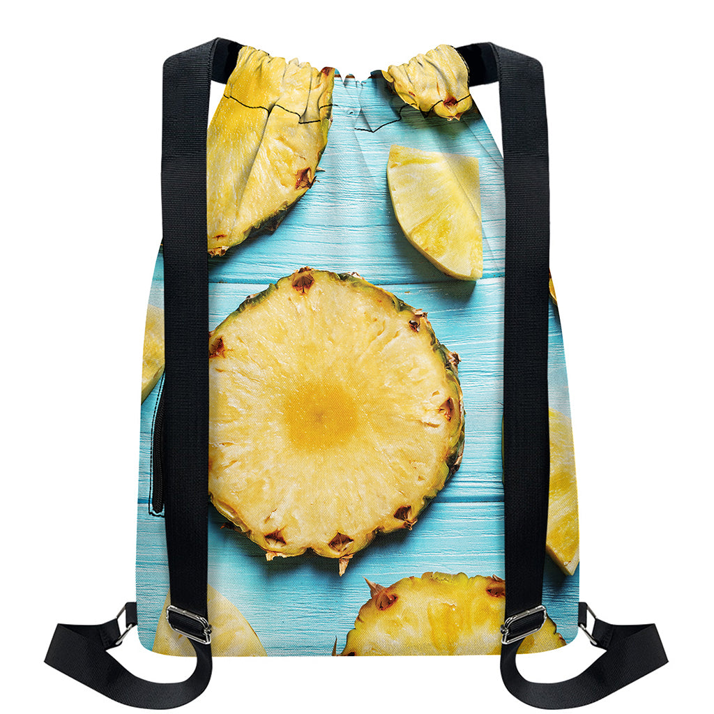 Sliced Pineapple Print Drawstring Backpack