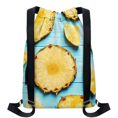 Sliced Pineapple Print Drawstring Backpack