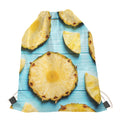 Sliced Pineapple Print Drawstring Bag