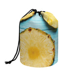 Sliced Pineapple Print Drawstring Makeup Bag