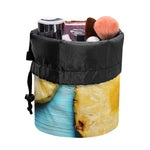 Sliced Pineapple Print Drawstring Makeup Bag
