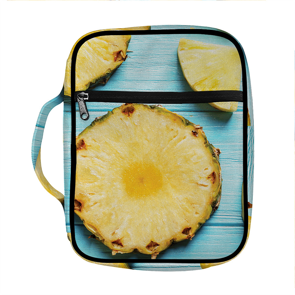 Sliced Pineapple Print Front Pocket Bible Bag