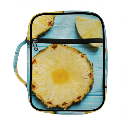 Sliced Pineapple Print Front Pocket Bible Bag