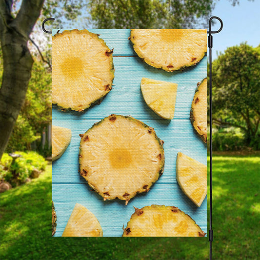 Sliced Pineapple Print Garden Flag