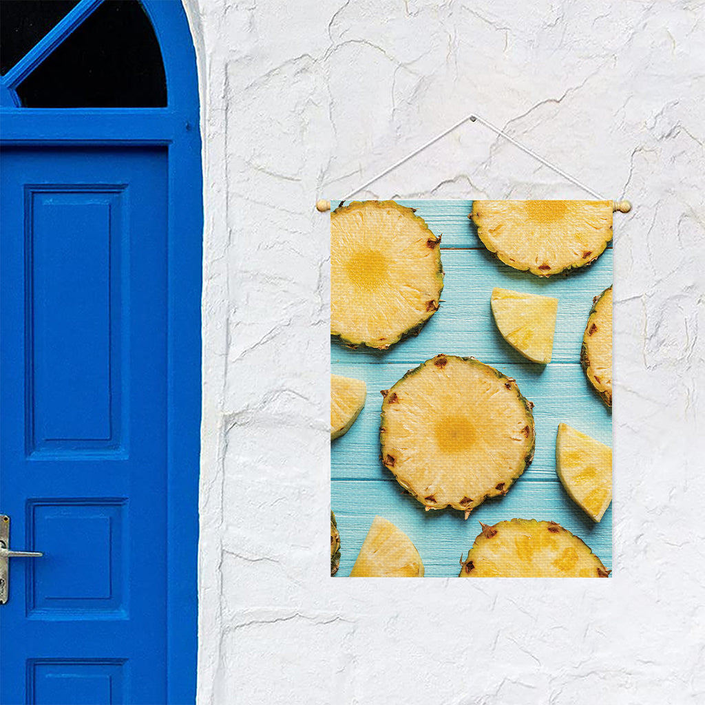 Sliced Pineapple Print Garden Flag