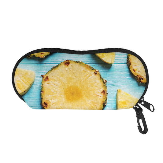 Sliced Pineapple Print Glasses Case