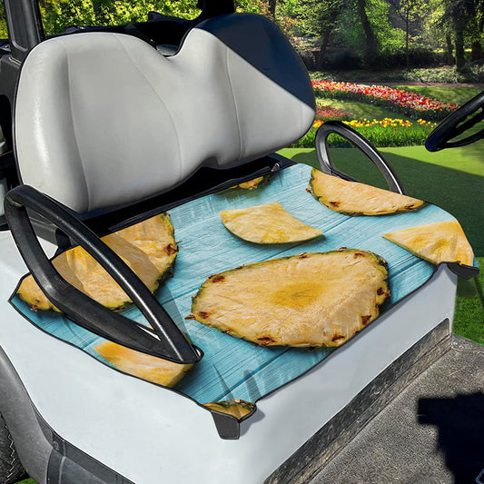 Sliced Pineapple Print Golf Cart Seat Cover
