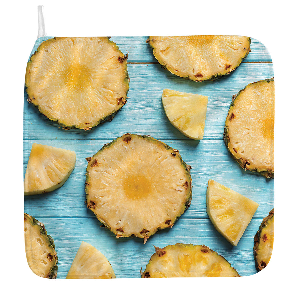 Sliced Pineapple Print Hand Towel