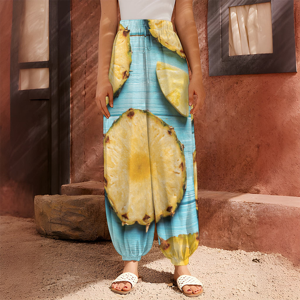 Sliced Pineapple Print Harem Pants