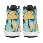 Sliced Pineapple Print High Top Leather Sneakers