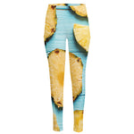 Sliced Pineapple Print High-Waisted Pocket Leggings