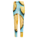 Sliced Pineapple Print High-Waisted Pocket Leggings