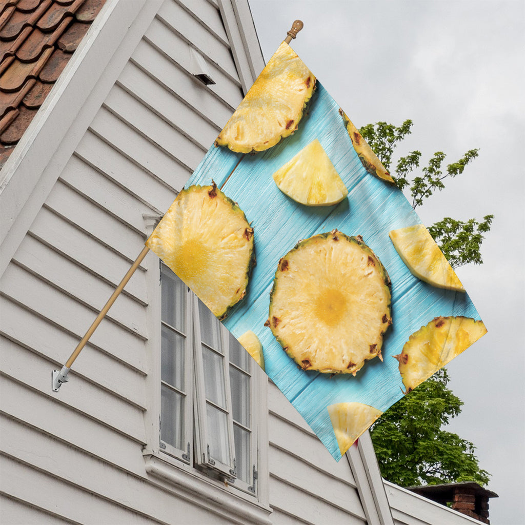 Sliced Pineapple Print House Flag
