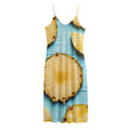 Sliced Pineapple Print Jersey Midi Cami Dress