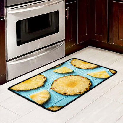 Sliced Pineapple Print Kitchen Mat