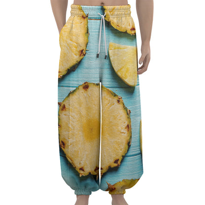 Sliced Pineapple Print Lantern Pants