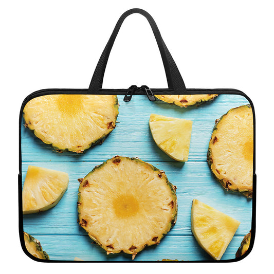 Sliced Pineapple Print Laptop Sleeve With Handle