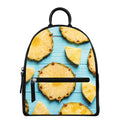 Sliced Pineapple Print Leather Backpack