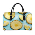 Sliced Pineapple Print Leather Duffel Bag