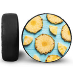 Sliced Pineapple Print Leather Spare Tire Cover