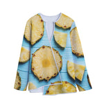 Sliced Pineapple Print Long Sleeve Short Coat