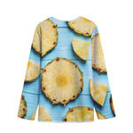 Sliced Pineapple Print Long Sleeve Short Coat