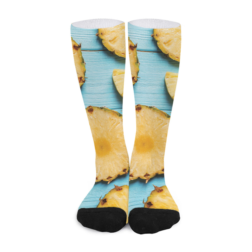 Sliced Pineapple Print Long Socks