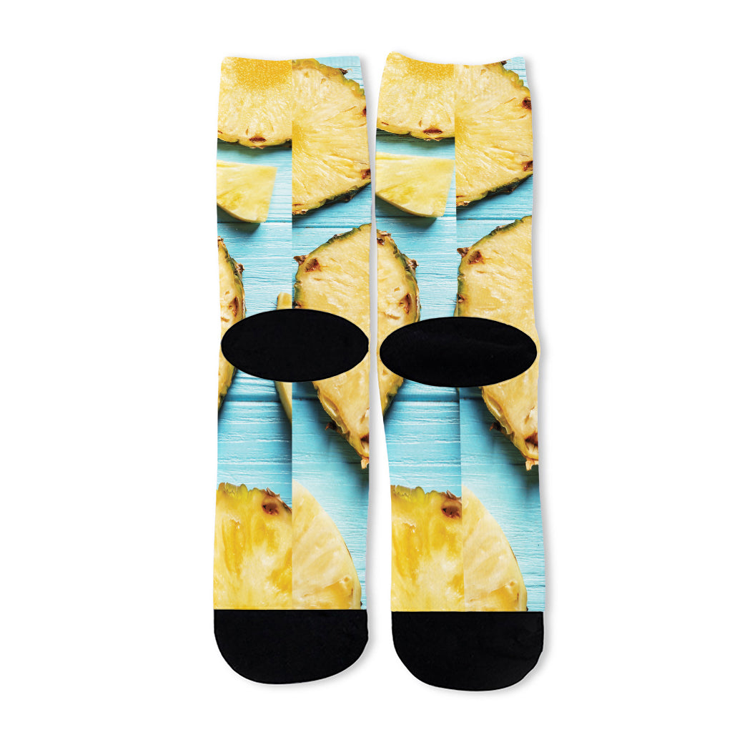 Sliced Pineapple Print Long Socks
