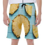 Sliced Pineapple Print Men's Beach Shorts