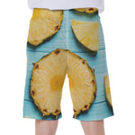 Sliced Pineapple Print Men's Beach Shorts