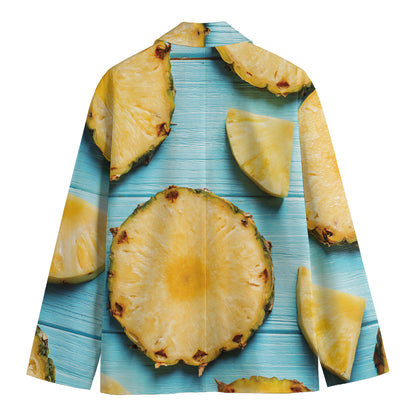 Sliced Pineapple Print Men's Blazer