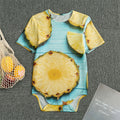 Sliced Pineapple Print Men's Bodysuit
