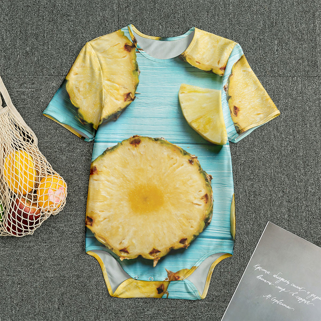 Sliced Pineapple Print Men's Bodysuit