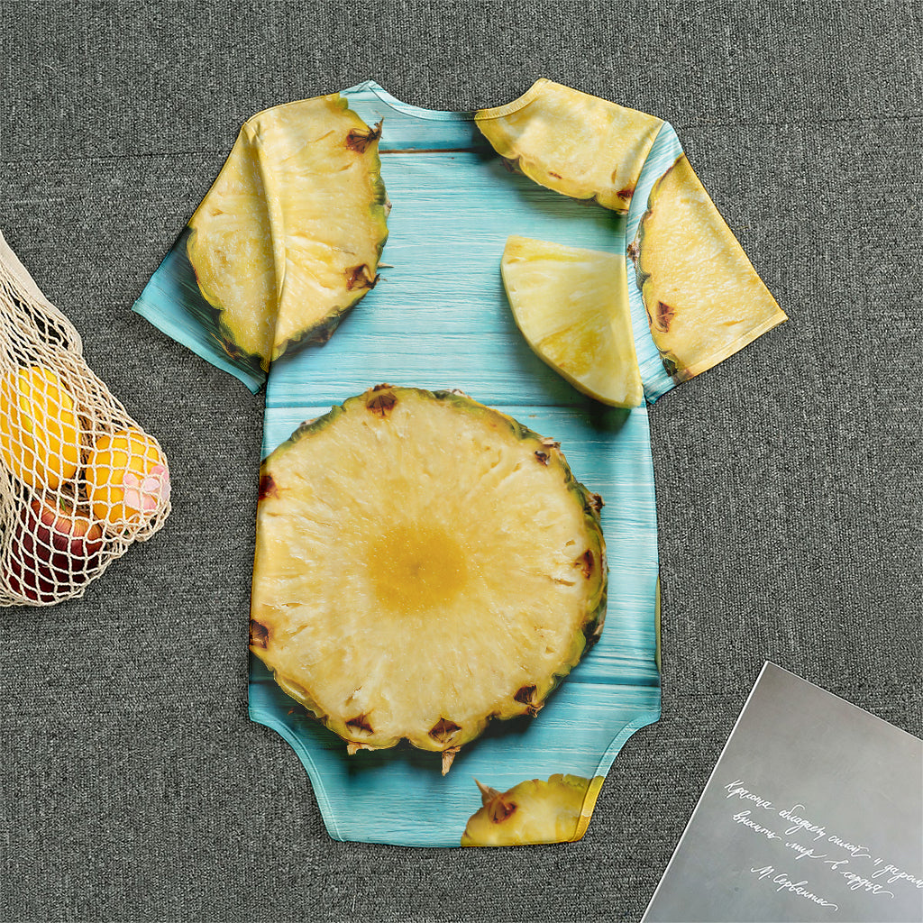 Sliced Pineapple Print Men's Bodysuit