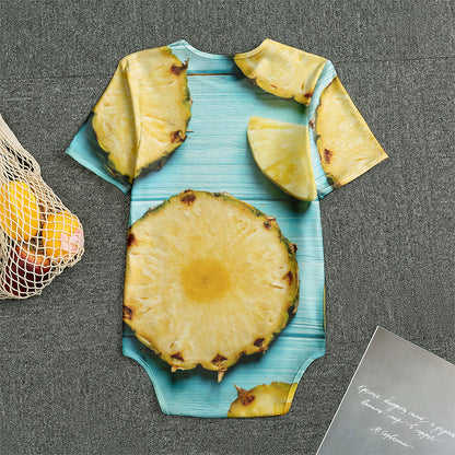 Sliced Pineapple Print Men's Bodysuit